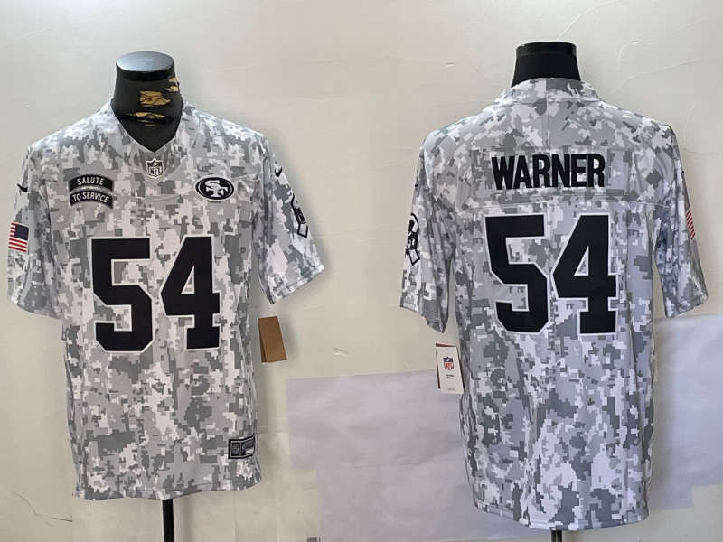 Men's San Francisco 49ers Fred Warner #54 Arctic Camo 2024 Salute to Service Limited Jersey Men's San Francisco 49ers Fred Warner #54 Arctic Camo 2024 Salute to Service Limited Jersey